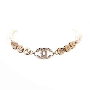 Chanel Cha-Nel Logo Cc Choker Necklace #227622C13B